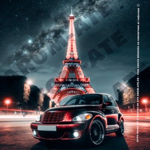 PT Cruiser devant la Tour Eiffel